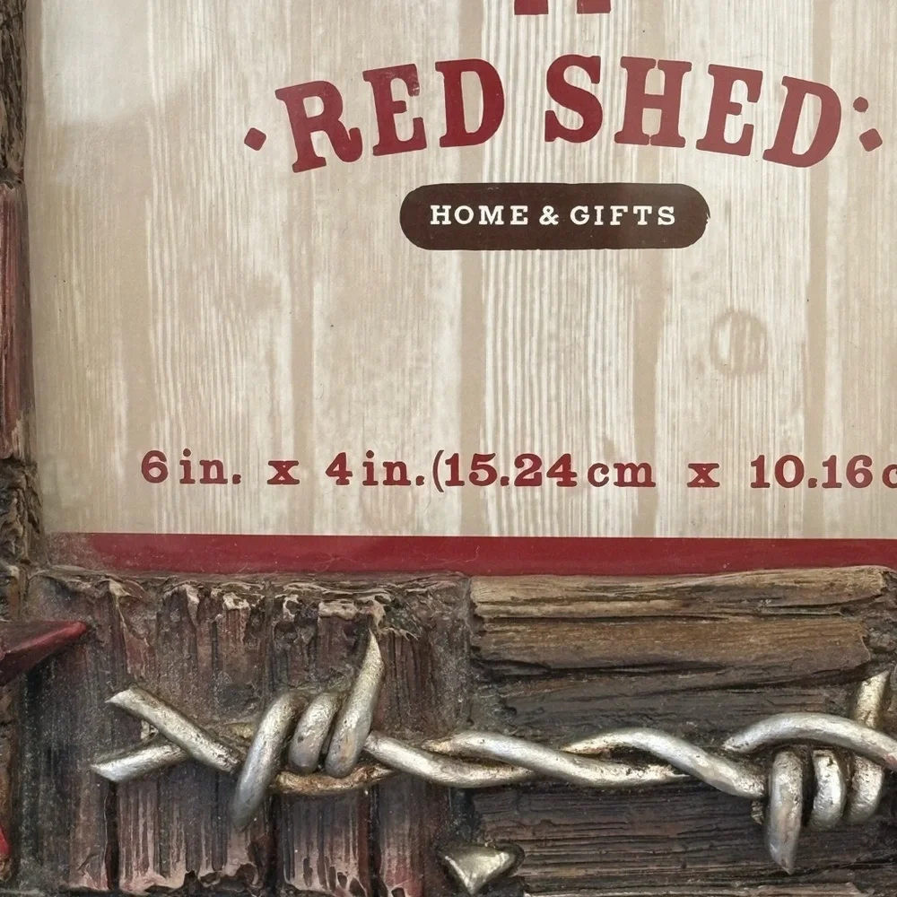 Picture Frame 4” x 6” Red Shed Home & Gifts Western/Rustic Theme “Cowboy”